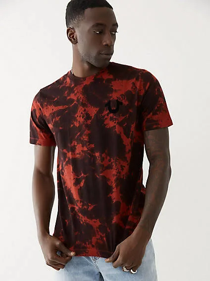 Men's Tie Dye Logo Tee, Red, Size Medium, True Religion