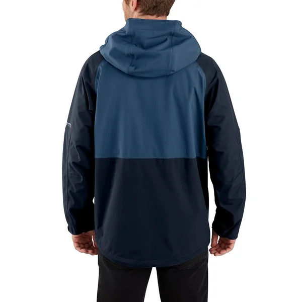 Carhartt Men's Storm Defender Force Midweight Hooded Jacket, Dark Blue/Navy, Large