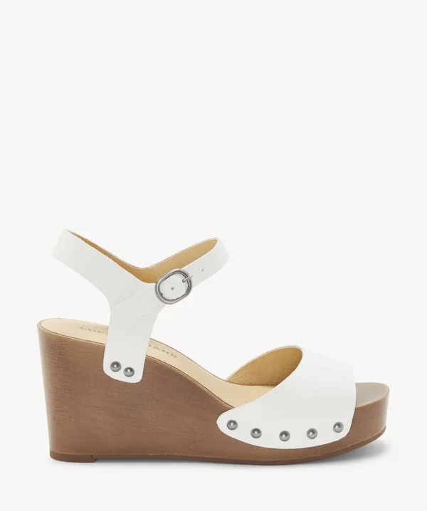 Women's Lucky Brand Zashti Wedge Sandal - Size: 5.5, Angora