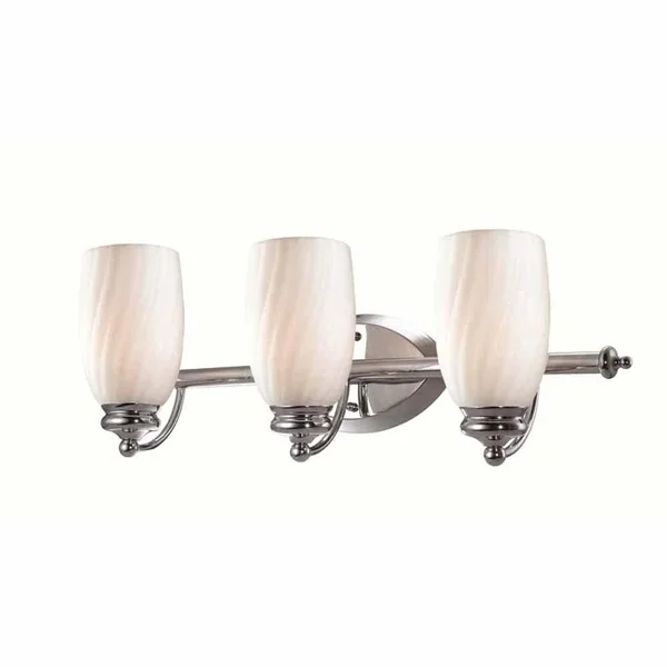 Hampton Bay - 3-Light Chrome Bath Bar Light with Frosted White Glass