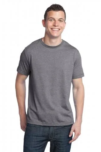 24 Branded District DT142 Young Men's Tri-Blend Crew Neck Tee - Grey Heather - 2XL