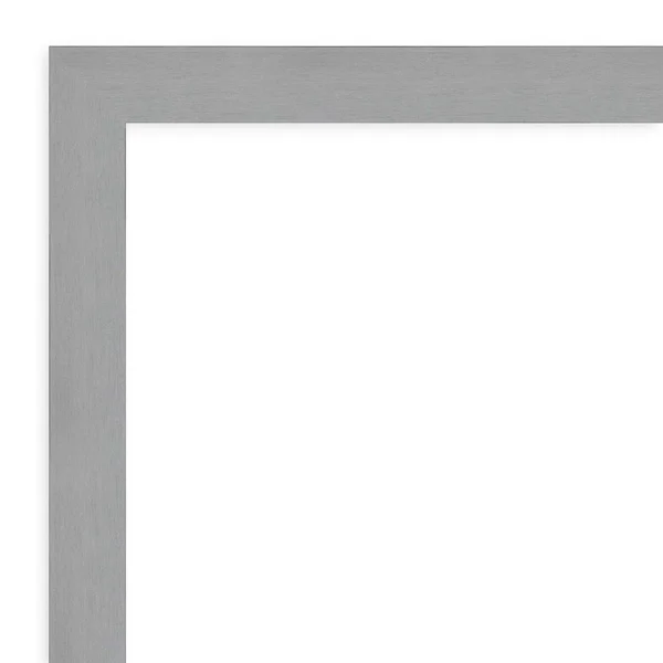 Amanti Art Medium Rectangle Brushed Nickel Contemporary Mirror (26.5 in. H x 31.5 in. W)