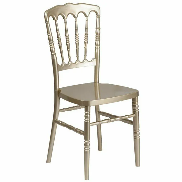 Bowery Hill Resin Stackable Accent Chair in Gold - BH-1654856