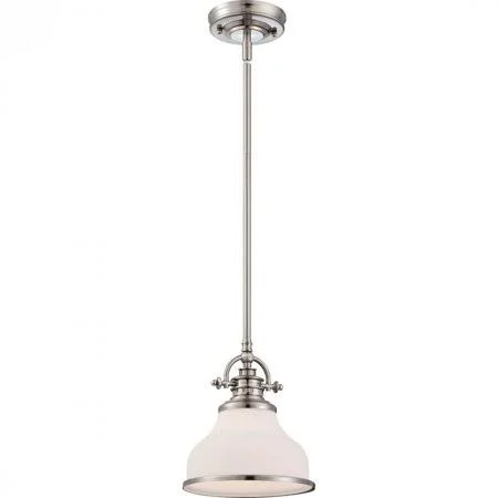 Quoizel GRT1508BN Grant 1 Light 8 inch Brushed Nickel Mini Pendant Ceiling Light