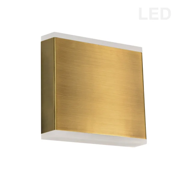 Dainolite EMY-550-5W-AGB Emery 15W LED Wall Sconce, Aged Brass with Frosted Acrylic Diffuser