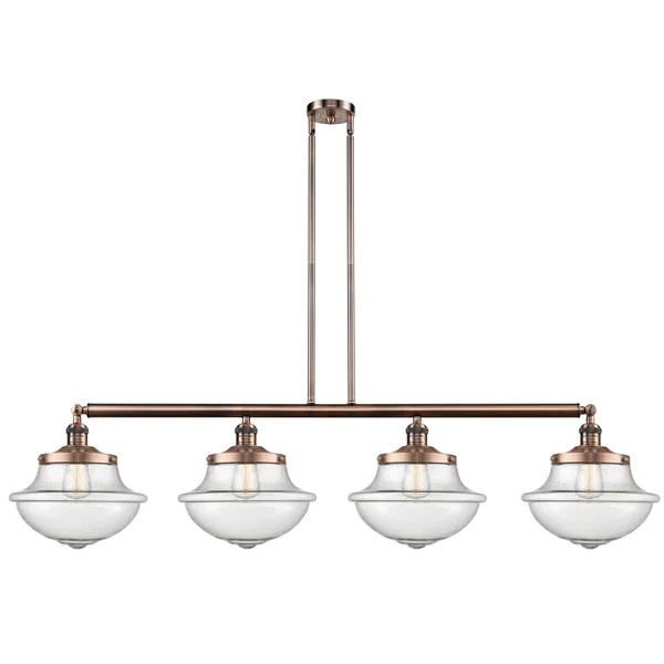 Innovations 214-AC-G542-LED Antique Copper Large Oxford 4 Light Island Light