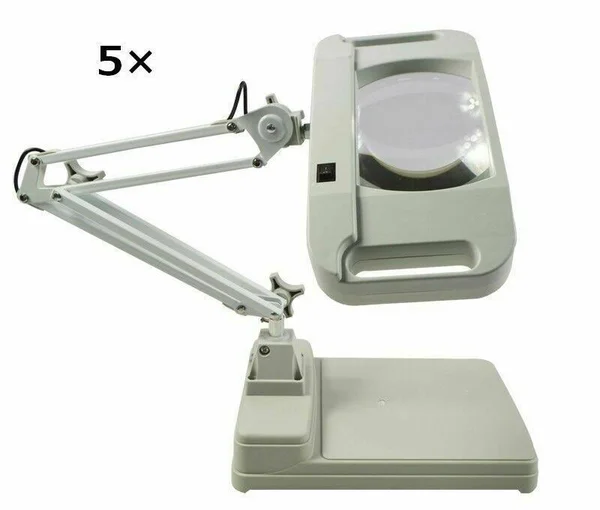 5X Magnifier LED Lamp Light Magnifying White Glass Lens Desk Table Repair
