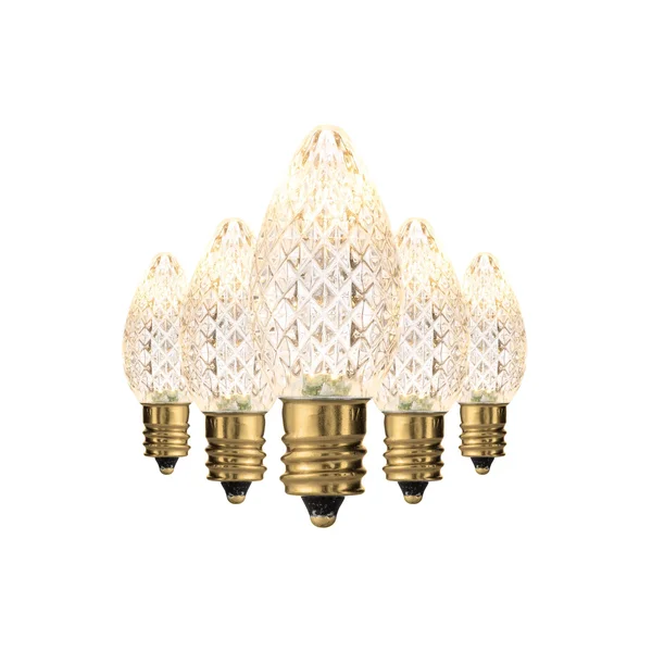 Holiday Lighting Outlet Faceted C7 Christmas Lights - Sun Warm White LED Light