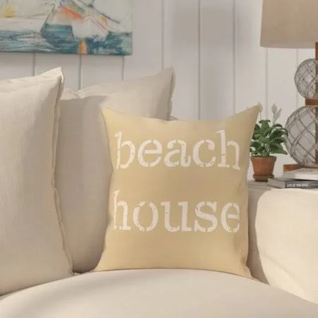Highland Dunes Cedarville Beach House Throw Pillow, Beige