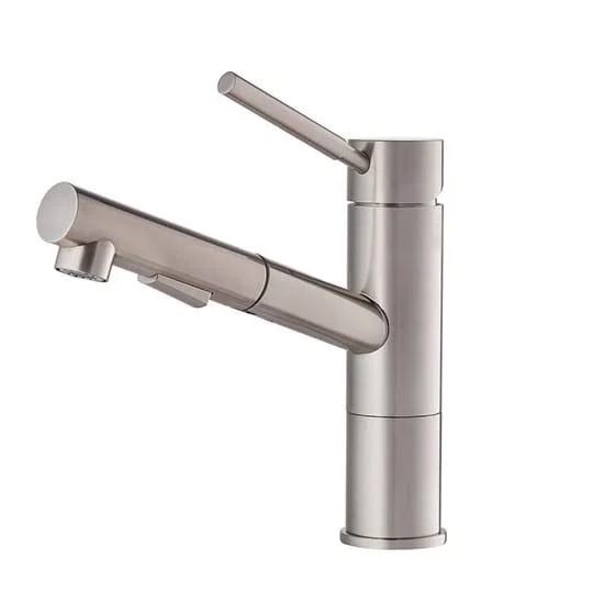 Kraus Geo Axis Single-Handle Pull-Out Sprayer Kitchen Faucet in Stainless Steel