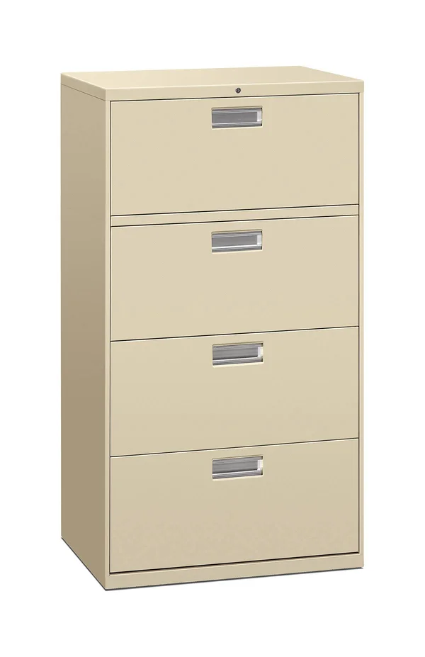 HON 600 Series Four-Drawer Lateral File, 30W x19-1/4d, Putty