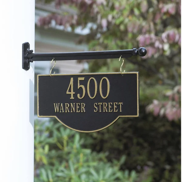 Whitehall Two-Sided 2-Line Hanging Arch Address Plaque