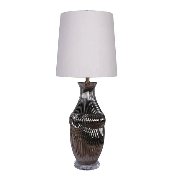 Ceramic 35.75x22 Urn Table Lamp, Silver 51145
