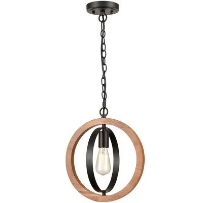 Matty 1 - Light Unique Geometric Pendant with Wood Accents Gracie Oaks