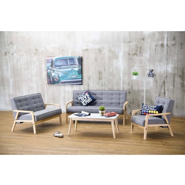 Baxton Studio Mid, Century Timor Sofa, Gray