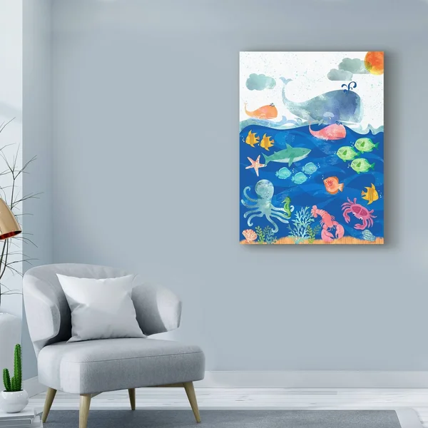 Trademark Fine Art 'Sea Creatures' Canvas Art by Lisa Powell Braun - Size: 14 x 19
