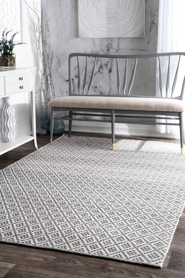 nuLOOM Holcombe Geometric Gray 4 ft. x 6 ft. Area Rug - Grey