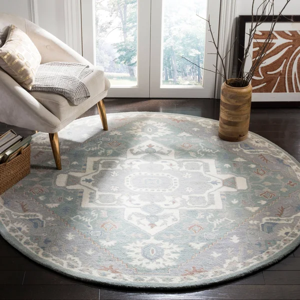 Safavieh Heritage HG823A Area Rug Blue/Ivory 6& x 6& Round