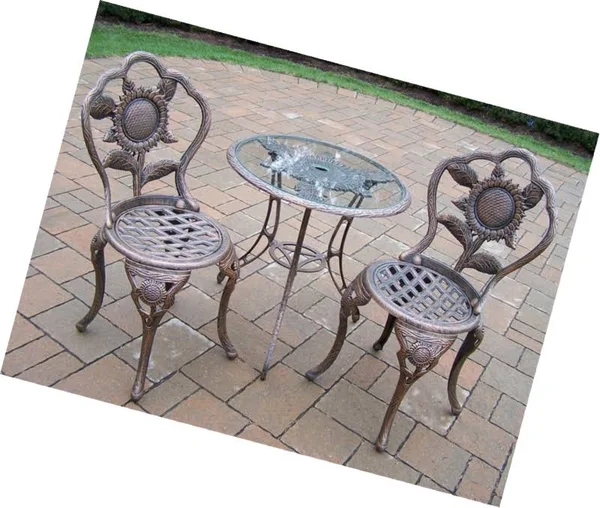 Oakland Living Sunflower Cast Aluminum Bistro Set