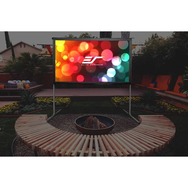 Elite Screens Yard Master 2 Series OMS100HR2 Rear Projection Screen with Legs - Silver