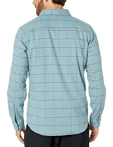 Columbia Men's Outdoor Elements Stretch Flannel - Large - Storm Grid Plaid