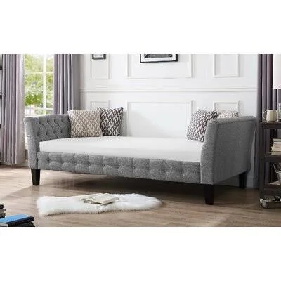 Antonetta Twin Solid Wood Daybed Three Posts Color: Gray