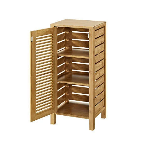 Bracken One Door Floor Bathroom Cabinet, White