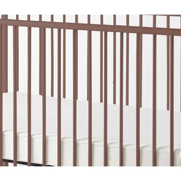 Benzara BM204120 Metal 3 in 1 Full Size Twin Arched Crib with Grid Details Dark Brown