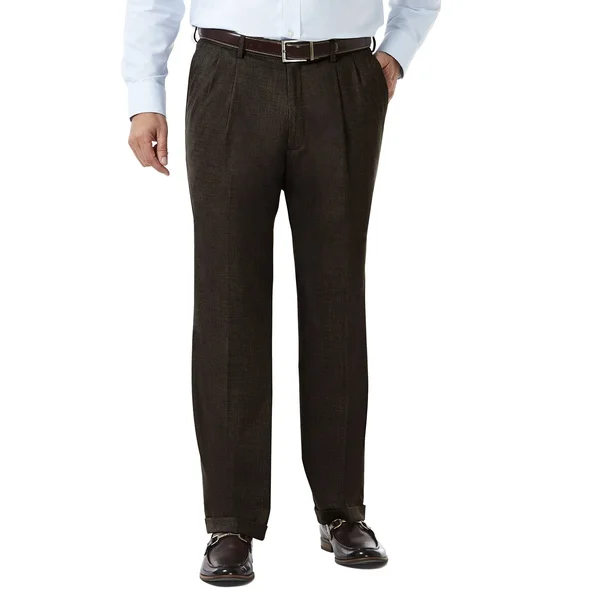 Mens J.M. Haggar Premium Classic-Fit Pleat-Front Stretch Suit Pants Brown, Men's, Size: 40x32