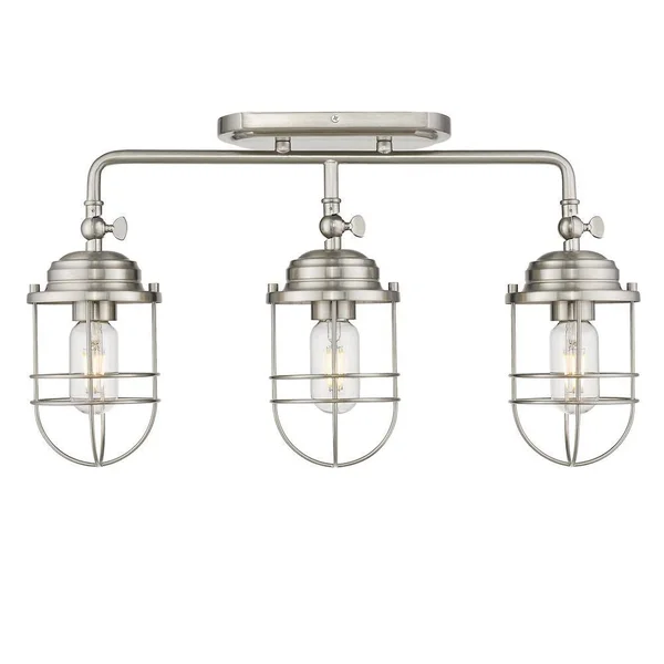 Golden Lighting 9808-LSF PW Seaport - 3 Light Semi-Flush Mount in