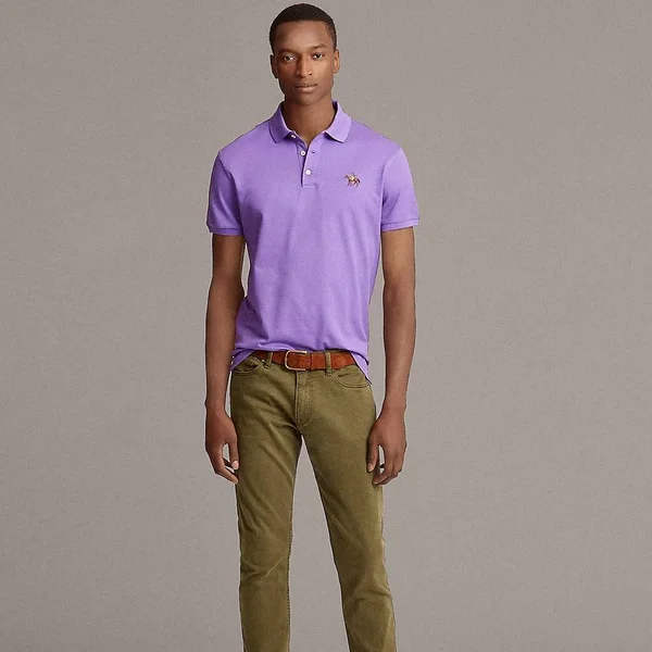 Ralph Lauren Cotton Pique Standing Horse Polo - Lavender M