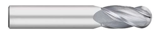 HTC-135-4718: 23/32" Dia, 1-1/2" LOC, 4" OAL, 4-Flt, Ball Carbide End Mill- Single End, 30 Deg. Helix, Uncoated