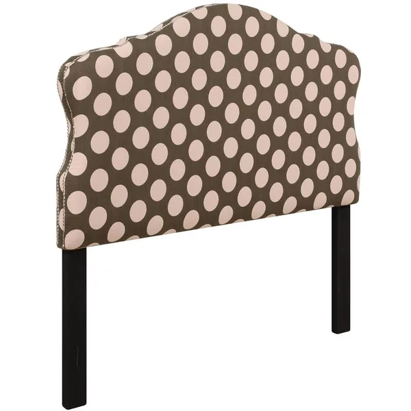 Home Fare Dana Full Upholstered Fabric Headboard with Pink Polka Dots