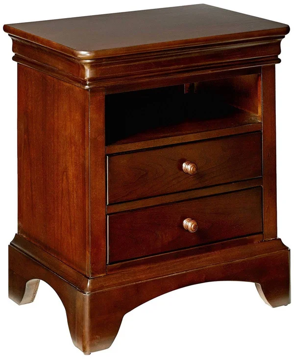 My Home Furnishings Neopolitan Merlot 2 Drawer Nightstand