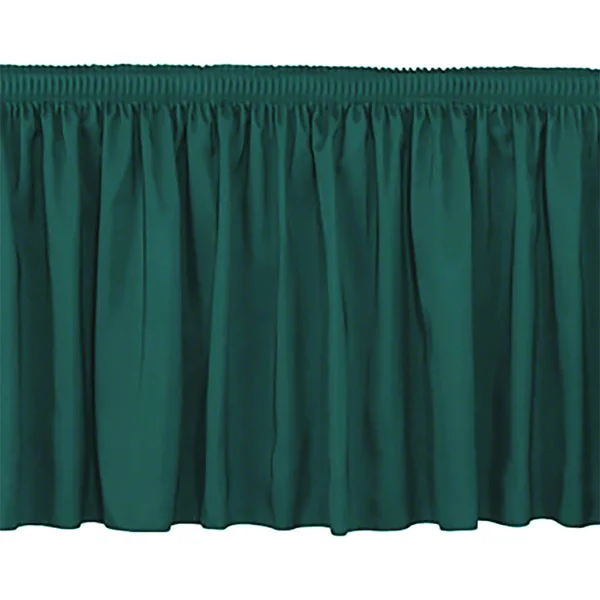 National Public Seating SS32-96-06 32 x 96 in. Stage Shirred Pleat Skirting Green