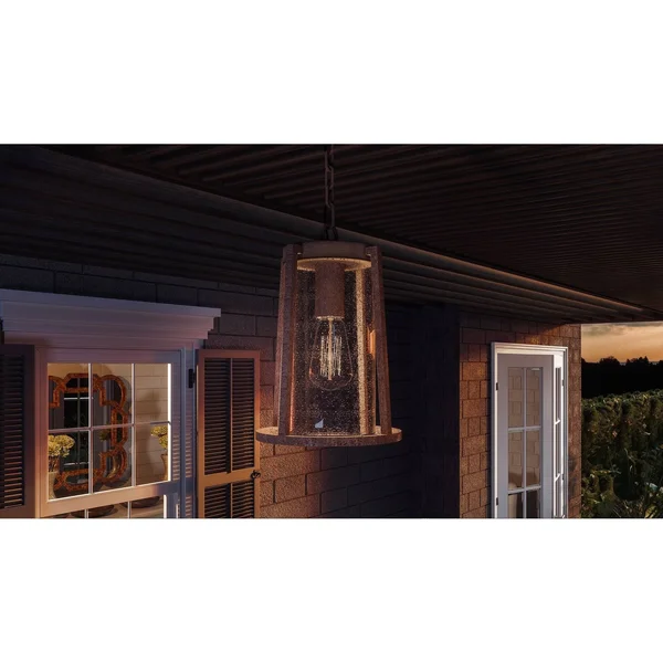 Quoizel Brockton 1-Light Outdoor Hanging Lantern - Rustic Black - BRT1911RK