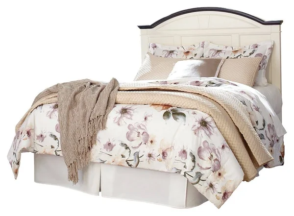 Ashley Woodanville King Panel Bed in white/brown
