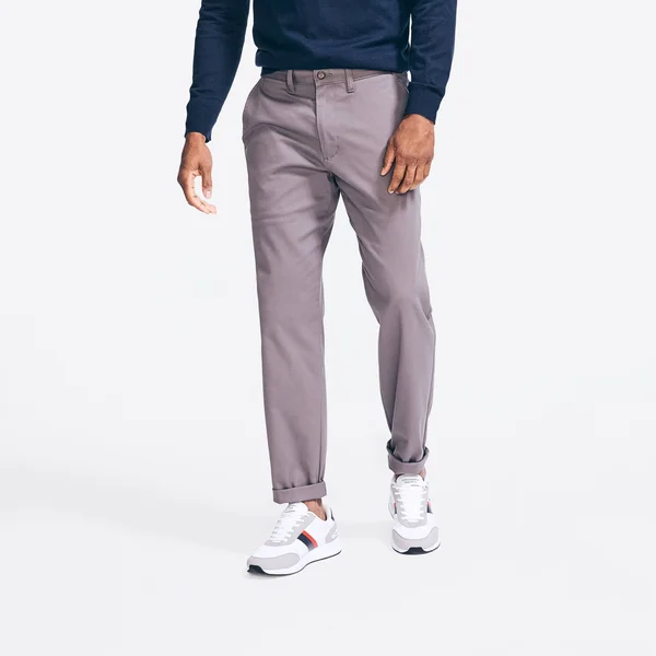 Nautica Men's Classic Fit Wrinkle-Resistant Deck Pant Blue Yonder Heather - 38x32