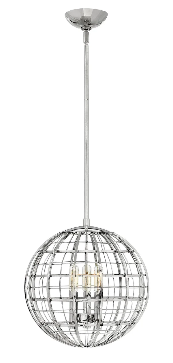 Hinkley Lighting 3514PN Terra - Three Light Pendant Polished Nickel