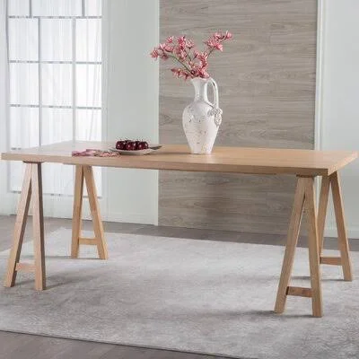 Lovanna 35.4x22 Rubberwood Solid Wood Dining Table Gracie Oaks Color: Oak