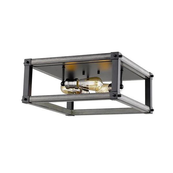 Z-Lite-472F3S-ABB-Kirkland - 3 Light Flush Mount Ashen Barnboard