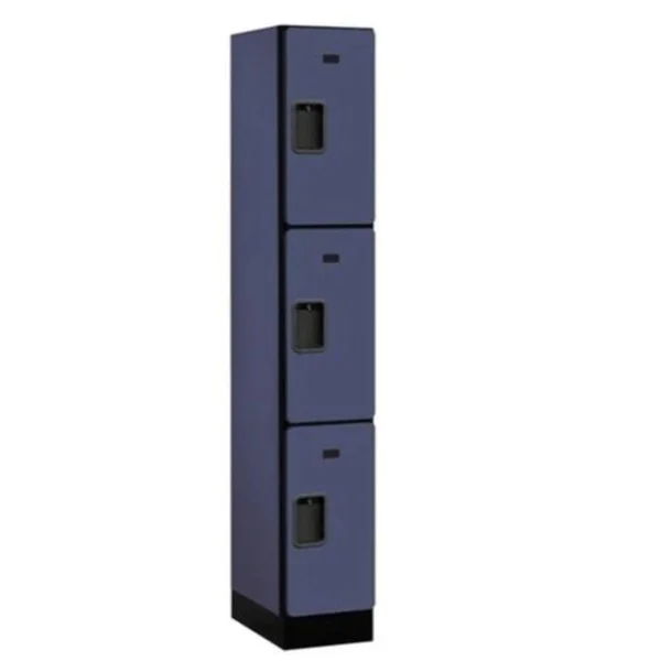 Salsbury Industries Designer Wood Locker - Triple Tier - 1 Wide - 5 Feet High - 21 Inches Deep - Blue