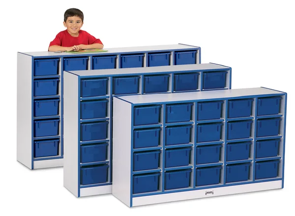 Rainbow Accents 20 Cubbie-Tray Mobile Storage - with Trays - Navy