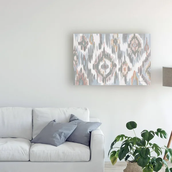 Trademark Fine Art 'Ikat Jewel I Blush Grey' Canvas Art by Farida Zaman - Size: 16 x 24