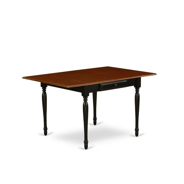 East West Furniture Dining Room Set Black & Cherry - Mzav3-bch-w