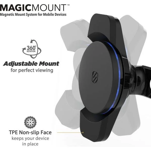 Scosche MagicMount Charge3 Qi Wireless Magnetic Dash Mcqd-xtet