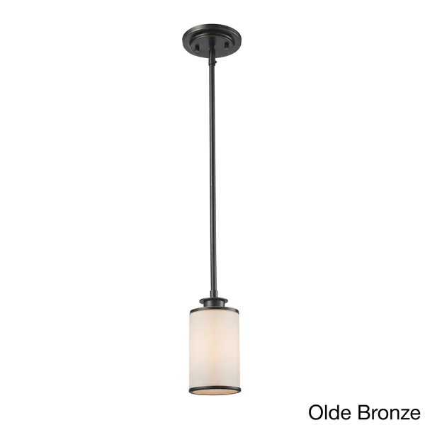 Avery Home Lighting Savannah 1-Light Matte Opal Mini Pendant Bronze