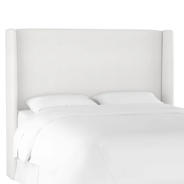 Skyline Furniture Wingback Headboard in Mystere Snow - Full