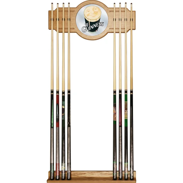 Guinness Stained Wood Cue Rack with Mirror