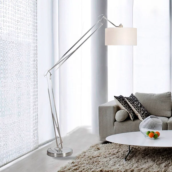 Artiva USA Architech Modern Adjustable Brushed Steel Arch Floor Lamp